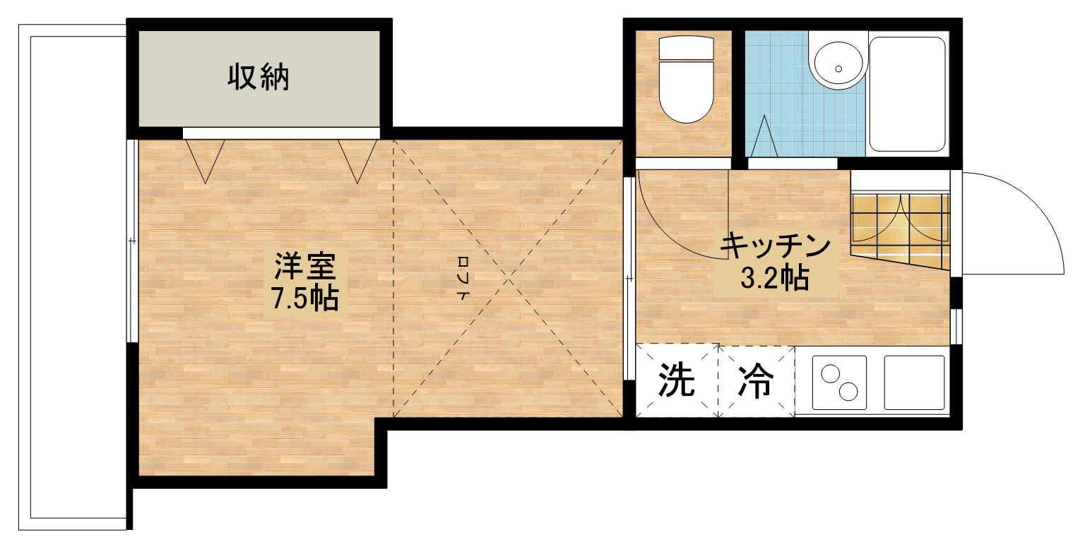 しろまちアパート(ワンルーム/2階)の間取り写真