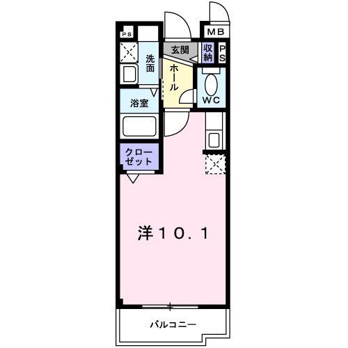 プログレNΑ(ワンルーム/1階)の間取り写真