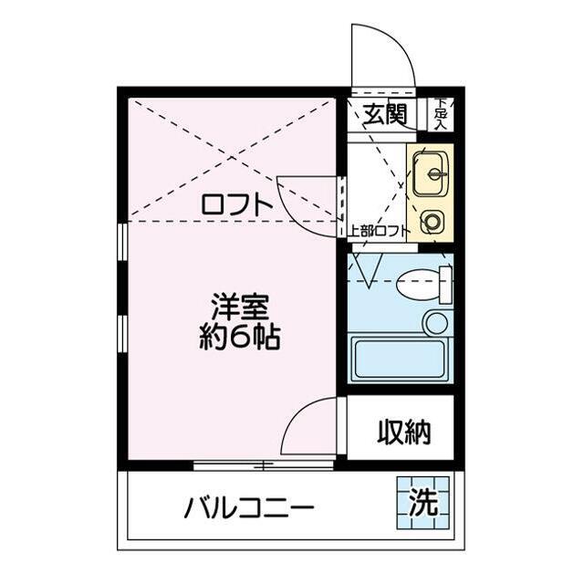 エルグランド(1K/2階)の間取り写真