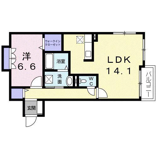 パラッツオ わたなべ(1LDK/3階)の間取り写真