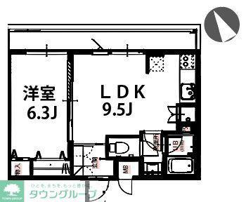 オクドテラス(1LDK/3階)の間取り写真