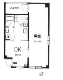 FLレジデンス新宿I(1DK/4階)の間取り写真