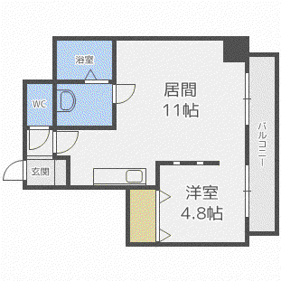 セルベッサ札幌レジデンス(1LDK/6階)の間取り写真
