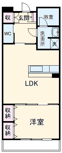 K.ラルジェ(1LDK/1階)の間取り写真