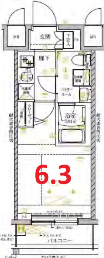 RELUXIA GRANDE 横濱吉野町(1K/6階)の間取り写真