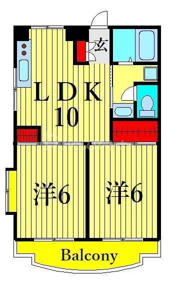 アメニティ・ビラ(2LDK/3階)の間取り写真