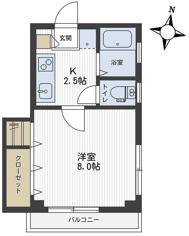 シェモワ(1K/1階)の間取り写真