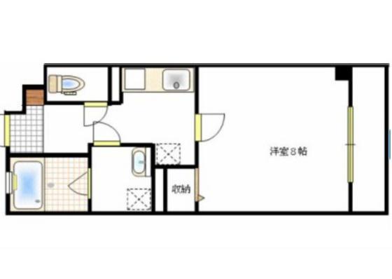 GRAND HILLS東古松(1K/2階)の間取り写真