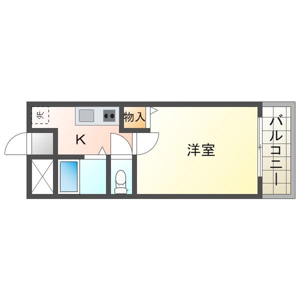 キャロットハウス(1K/1階)の間取り写真