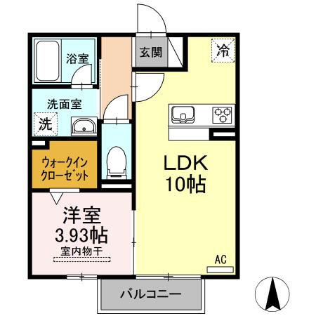 ラフレーズ(1LDK/2階)の間取り写真