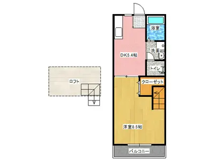 ジェニファー15(1DK/1階)の間取り写真