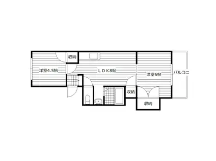 コーポ角田(2LDK/1階)の間取り写真