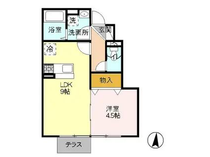 グランシャリオ英(1LDK/1階)の間取り写真
