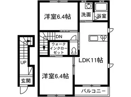 シャーメゾン ヴィセオ・セ・ラ・ヴィB(2LDK/2階)の間取り写真