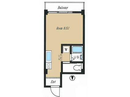 セントラル第一青山(1K/6階)の間取り写真