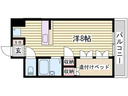 ロッキーコートナカヤ(ワンルーム/6階)の間取り写真