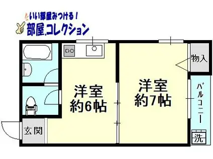 青葉ビル(1DK/4階)の間取り写真