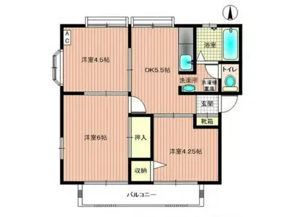 サンライズ太田(3DK/1階)の間取り写真