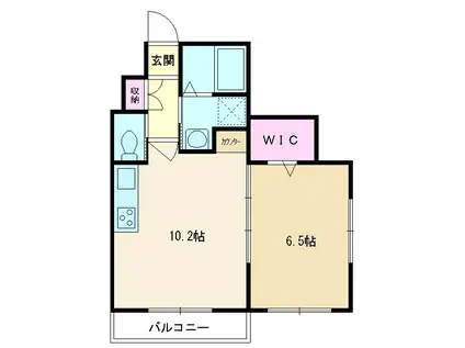 WHITE LIBRA (1LDK/1階)の間取り写真