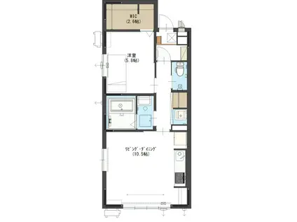 セレーノ(1LDK/2階)の間取り写真