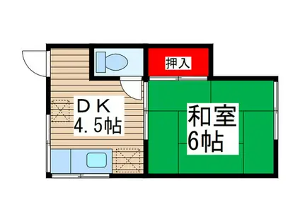 ひかり荘(1DK/2階)の間取り写真