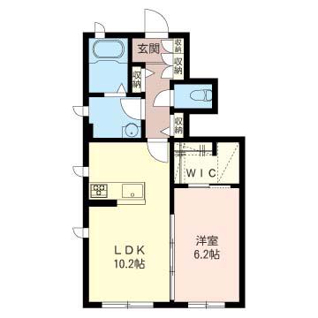 ガーデンテラス大和(1LDK/1階)の間取り写真