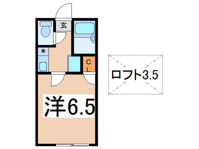 ベルグローブ善光寺(1K/1階)の間取り写真