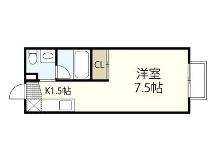 ニホコーポラス(ワンルーム/1階)の間取り写真