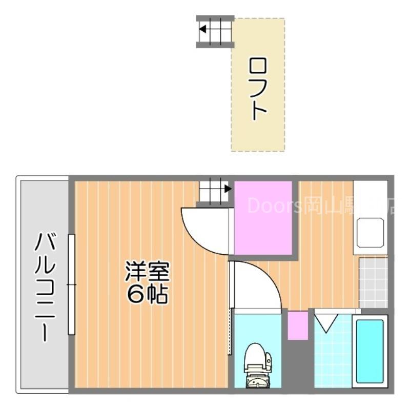 リトルハイム花尻57番館(1K/4階)の間取り写真