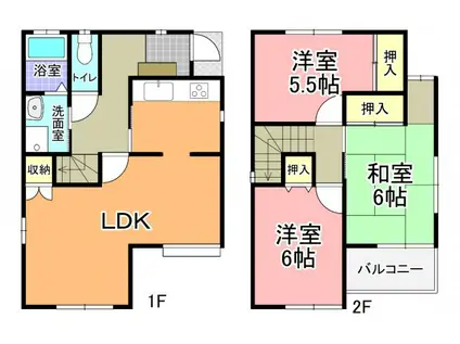 メゾン自由ヶ丘 S棟(3LDK/1階)の間取り写真