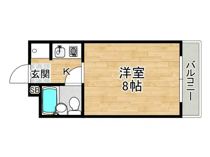 KSレジデンス千里山(1K/3階)の間取り写真