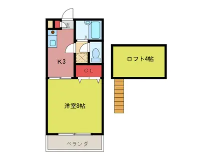 メゾン小塚(1K/2階)の間取り写真