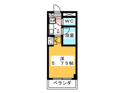 共立リライアンス高尾駅前(1K/2階)の間取り写真