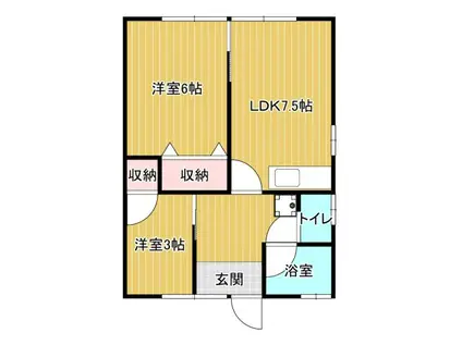 オアシス南坂部(2LDK/1階)の間取り写真