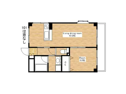 APARTMENT417(1LDK/4階)の間取り写真