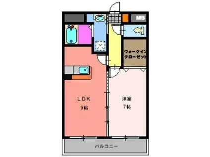 チェリーブロッサムIII(1LDK/1階)の間取り写真