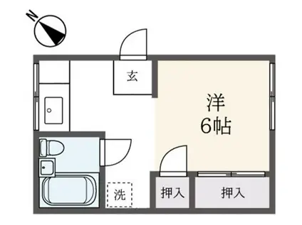 新井コーポ(ワンルーム/1階)の間取り写真