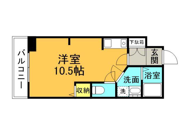 クライスタウ(ワンルーム/2階)の間取り写真