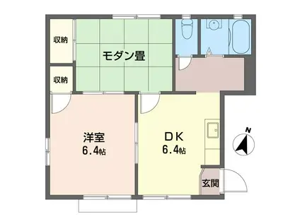 コーポアサダ(2DK/2階)の間取り写真