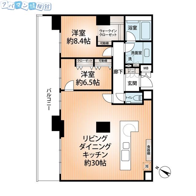 ザ・プレミア新潟駅万代(2LDK/19階)の間取り写真