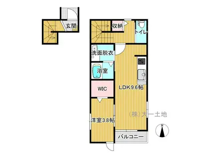 エリーゼ花巻(1LDK/2階)の間取り写真