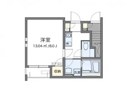 クレイノショコラーデ(1K/1階)の間取り写真