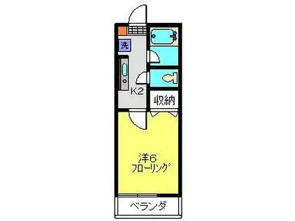 ディアコート(1K/1階)の間取り写真