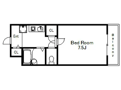 エストレーラ五色山(1K/3階)の間取り写真