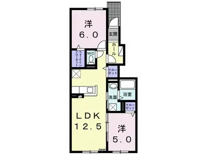 ロロノアI(2LDK/1階)の間取り写真