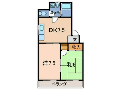ソフィア2(2DK/4階)の間取り写真
