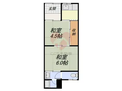 山田文化(2K/1階)の間取り写真