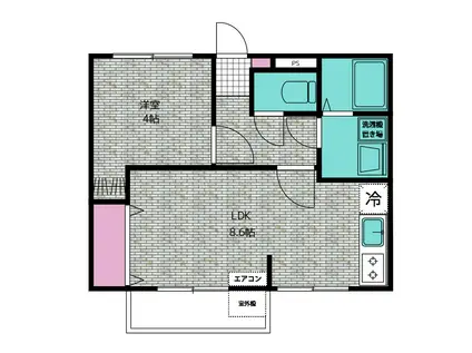 メゾニティー白井(1LDK/2階)の間取り写真