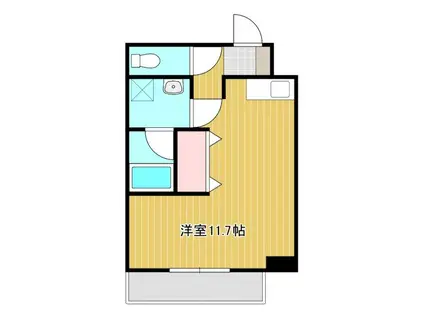 アズビオス元城(ワンルーム/2階)の間取り写真