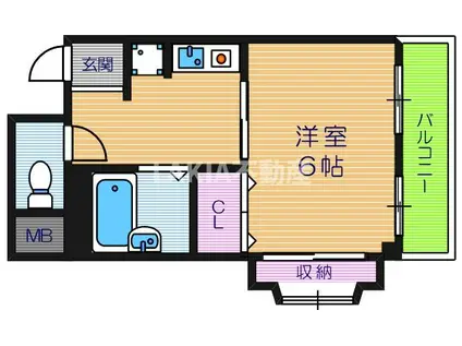 カーザ セッテ(1K/4階)の間取り写真